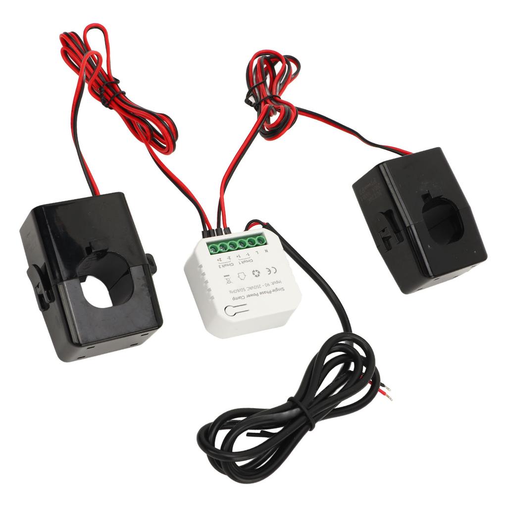 WiFi Smart Energy Monitor Single Phase Clamp Electricity Meter with 2 200ACT Current Transformer 90‑250VAC