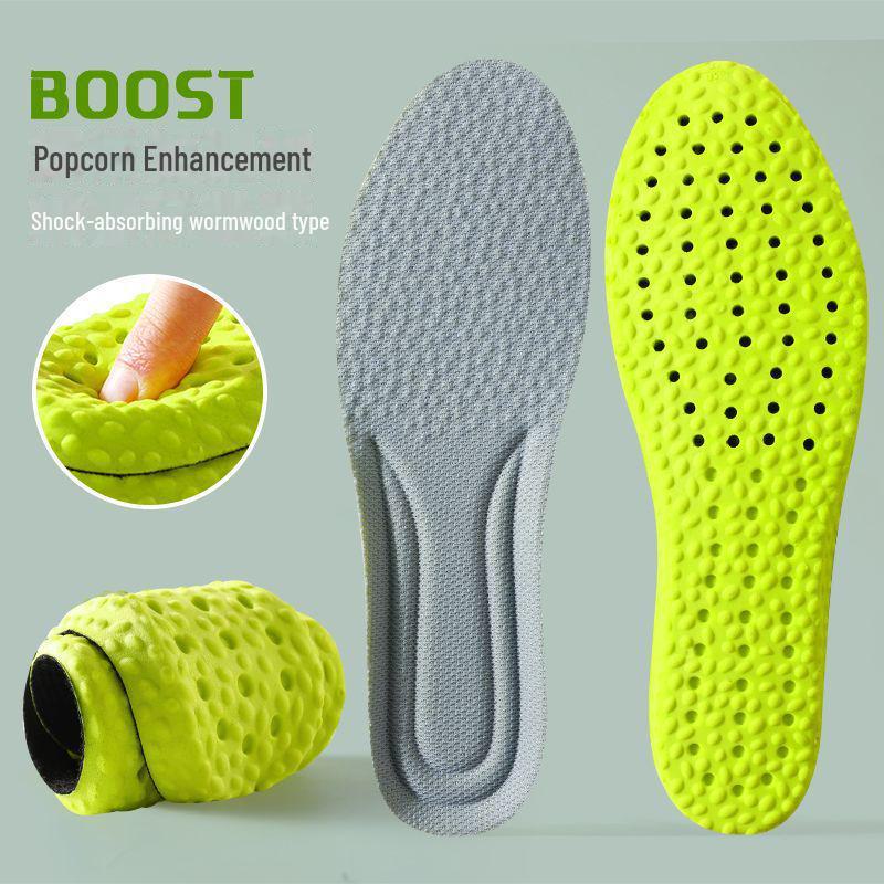 Спортивные стельки Boost: Утолщенная амортизация, дезодорант, мягкая подушка, идеальна для длительного комфорта, полиуретановый латекс