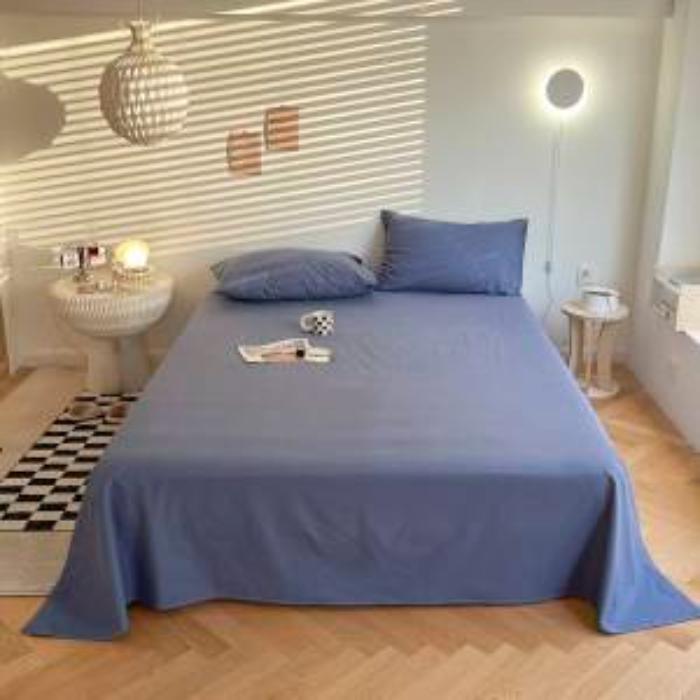 Простыни сплошного цвета в стиле Ins, цельное студенческое общежитие, простая и утолщенная двуспальная кровать, удобная для кожи, все включено