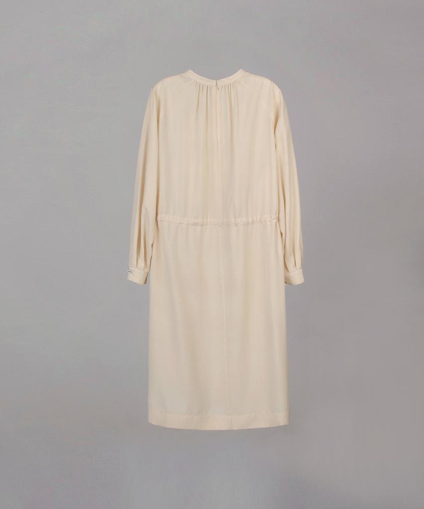 Obeodyupeulleeo Half Neck Shirring Dress_Cream