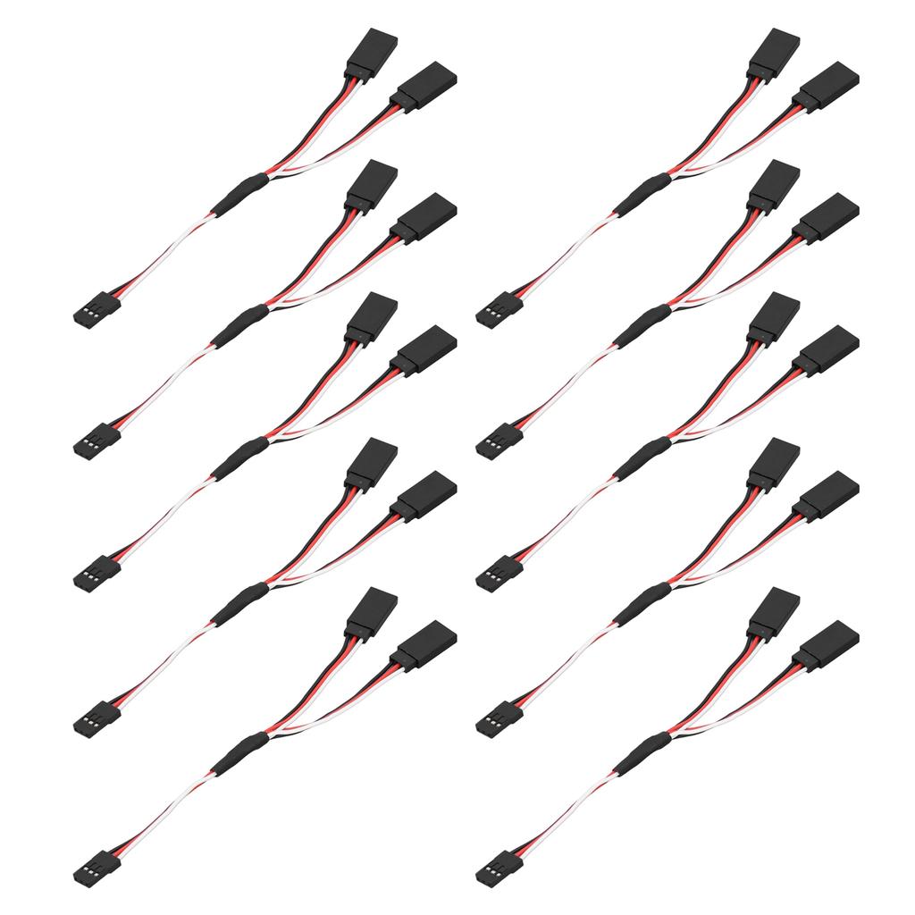 10Pc Servo Extension Cable Cord 3 Pin Female to Male Wire Connector Board Remote Control Y Type
