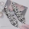 European and American Exaggerated Diamond-set Fringed Earrings Women's Fashion Creative Rhinestone Long Stud Earrings