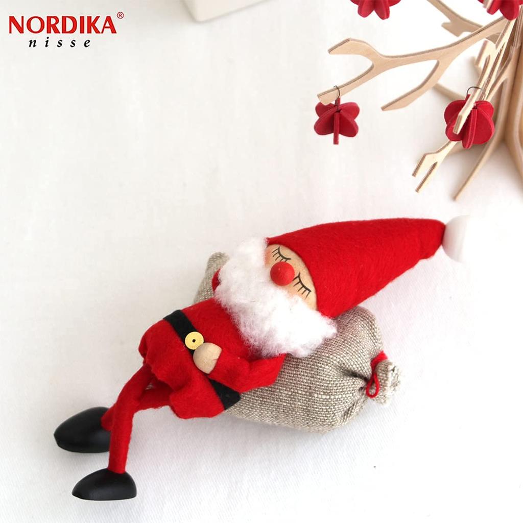 NORDIKA Nisse Christmas Wooden Doll (Sleeping Santa/Red/NRD120075)