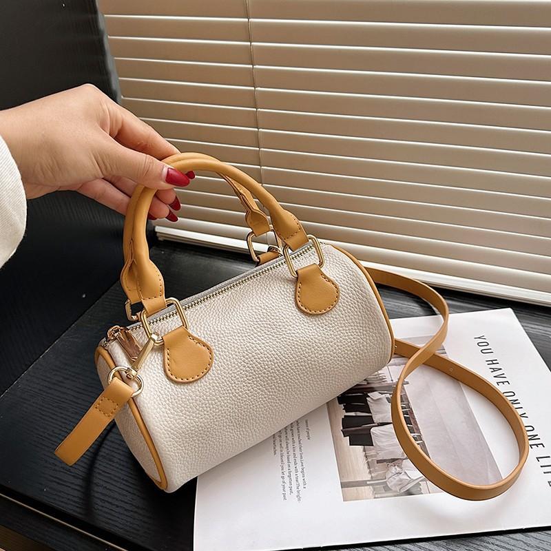 Кожаная сумка Boston, первый слой из коровьей кожи, модная сумка-цилиндр, практичная сумка-мессенджер