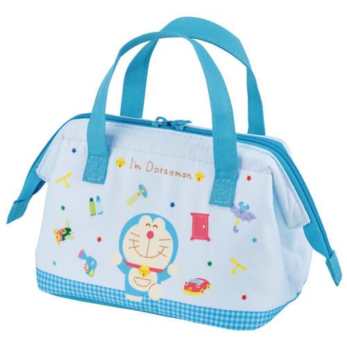 Skater Lunch Bag, Small, Insulated, Kids', Clasp Purse, Sanrio "I'm Doraemon" Gingham, KGA0-A
