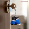 Hugging Pug Each Other Pendant Keychain,Puppy 2D Flat Acrylic Ornament Charm,Hanging Decoration for Car,Bags,Festive,Party,Gift
