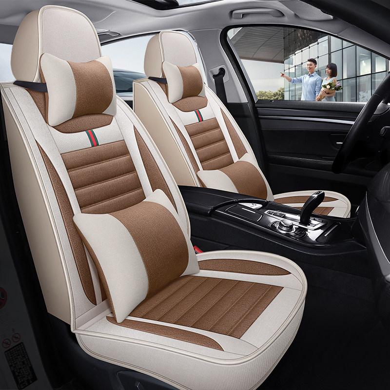 Универсальные кожаные чехлы на сиденья Volkswagen Santana с полным покрытием - Все сезоны, Модель 2019 года.