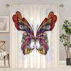 2 Pieces of Colorful Butterfly Printing Curtain - Polyester Material - Suitable for Bedroom Living Room Study Room Priva