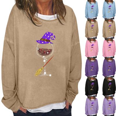 Женская повседневная модная винтажная толстовка с длинным рукавом и круглым вырезом с принтом, многослойный пуловер, топ