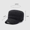 Men's Winter Flat Cap Velvet Thick Cap Woolen Cotton Cap Outdoor Warm Ear Protection Cap for Middle-Aged and Elderly