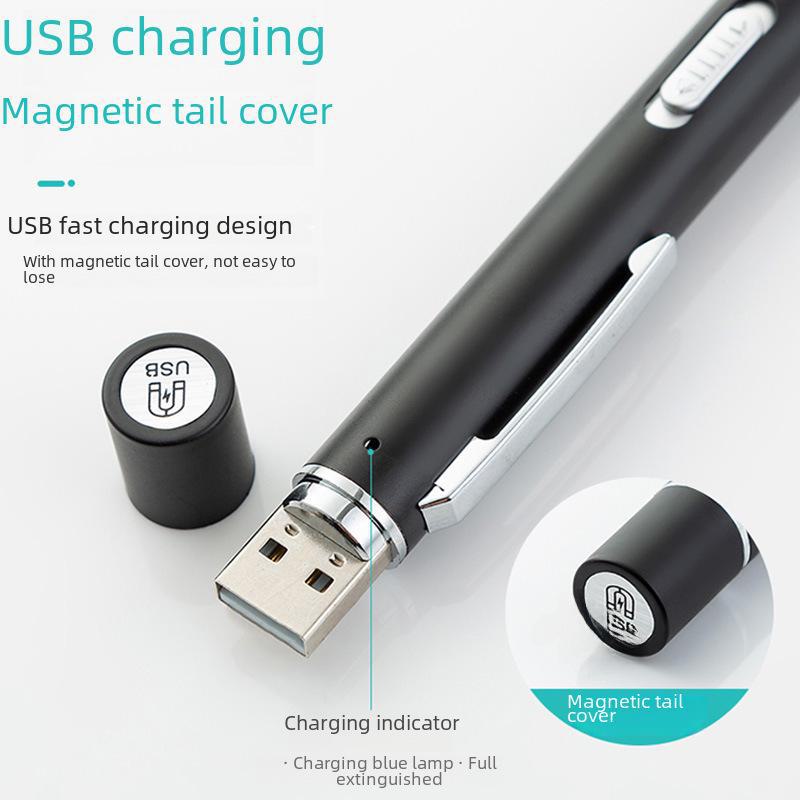 Rechargeable Mini Medical Flashlight for Nurses and Students - Portable Yellow & White Dual Light Pen Light