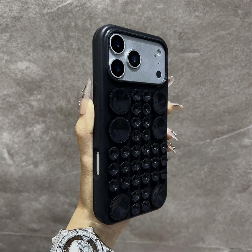 Противоударный силиконовый чехол для телефона с круглой присоской для iPhone 17 Pro Max 16Pro 15 14 Чехол с сильной адсорбцией воздуха и множеством функций
