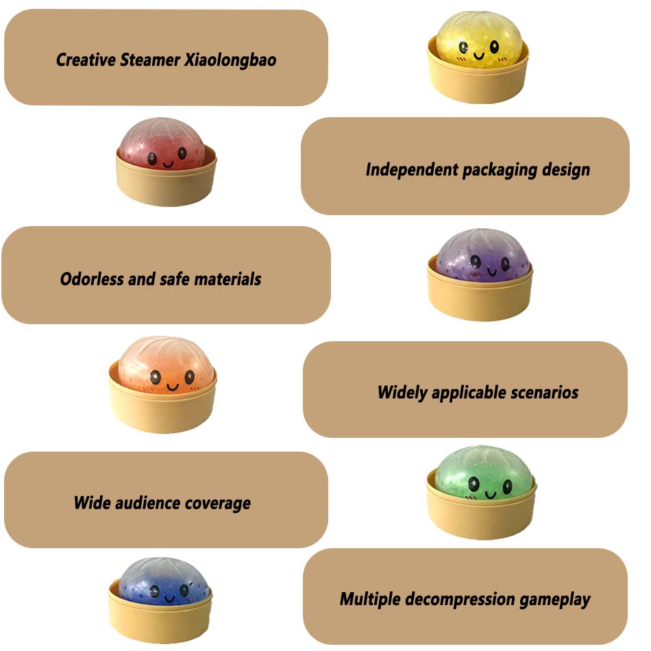 Glitter Dumpling Squishies Soft Cute Slow Rebound Stress Relief Toy For Kids And Adults Office Home Decor Gift Idea