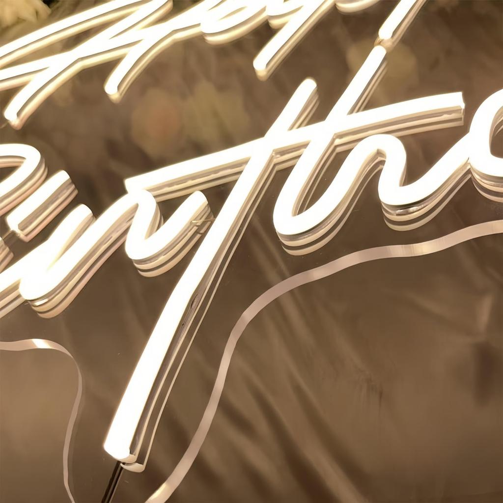 LED Neon Happy Birthday Background Light Party Atmosphere Light Bedroom Night Light Perfect for Wall Art Decoration USB Chain Light Modulator 5V