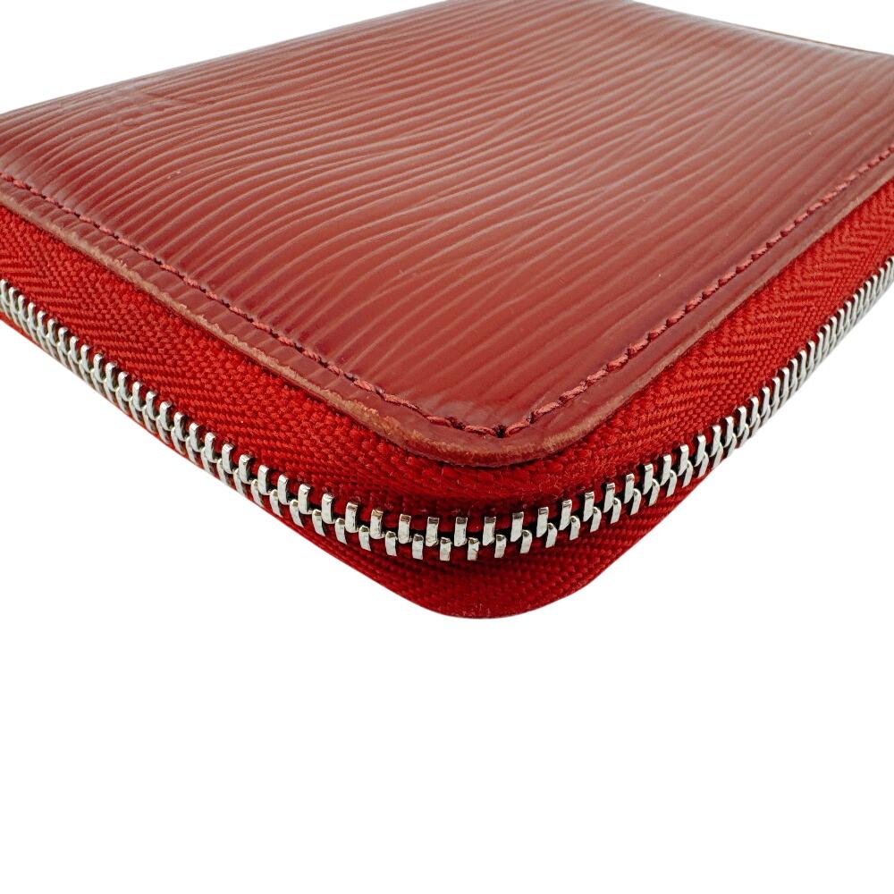 LOUIS VUITTON M6015M Card Case Epi leather Zip around purse Coin case Red leather Used