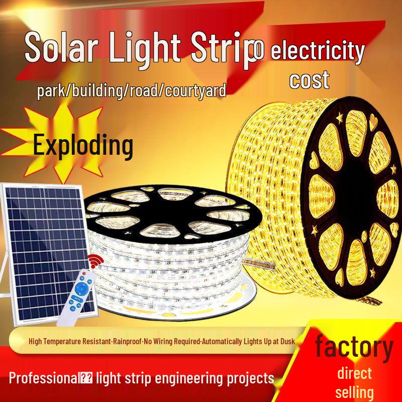 Outdoor Waterproof LED Solar Strip Lights: Super Bright, Soft Lighting for Garden and Courtyard