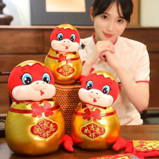 Змея плюшевая 2025 год змеи плюшевая игрушка в китайском стиле мягкая игрушка