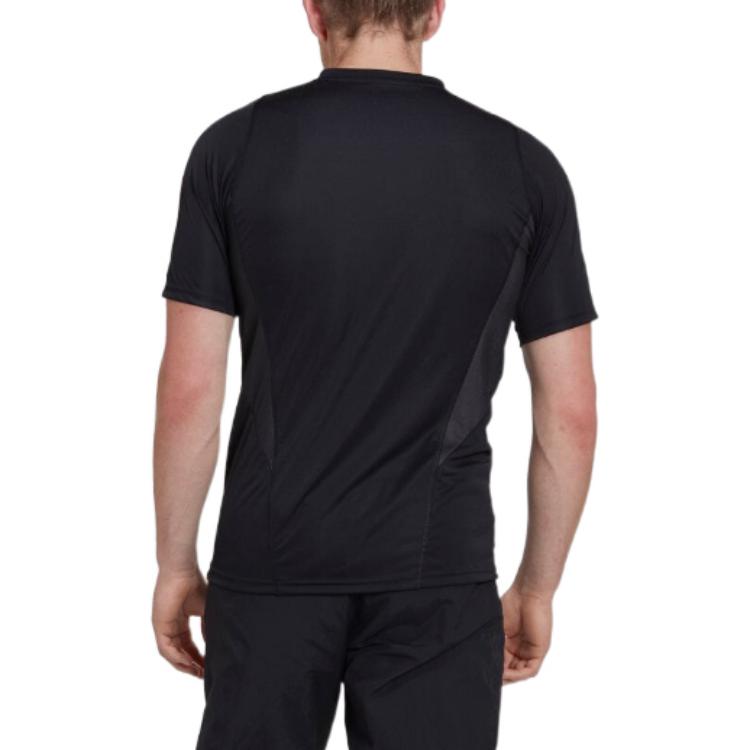 Adidas T Shirts Men's Black Crew Neck Moderate Straight Fit HK7638