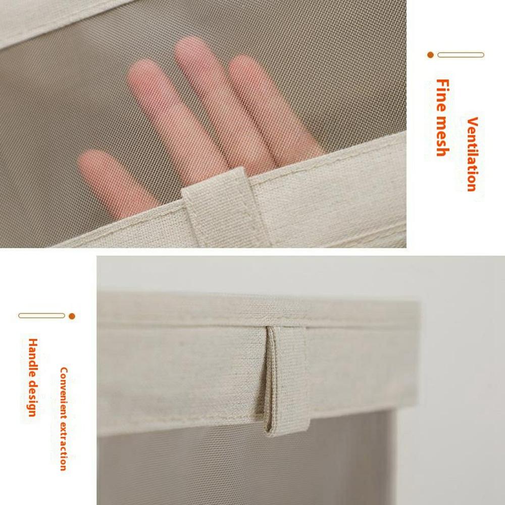 Size L Linen Storage Box with Viewing Window Foldable Clothes Organizer for Home Use