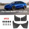 4 шт. брызговики для Tesla Model Y -2024 Мягкие брызговики Защитные щитки крыла Без сверления Брызговик Дорожные аксессуары