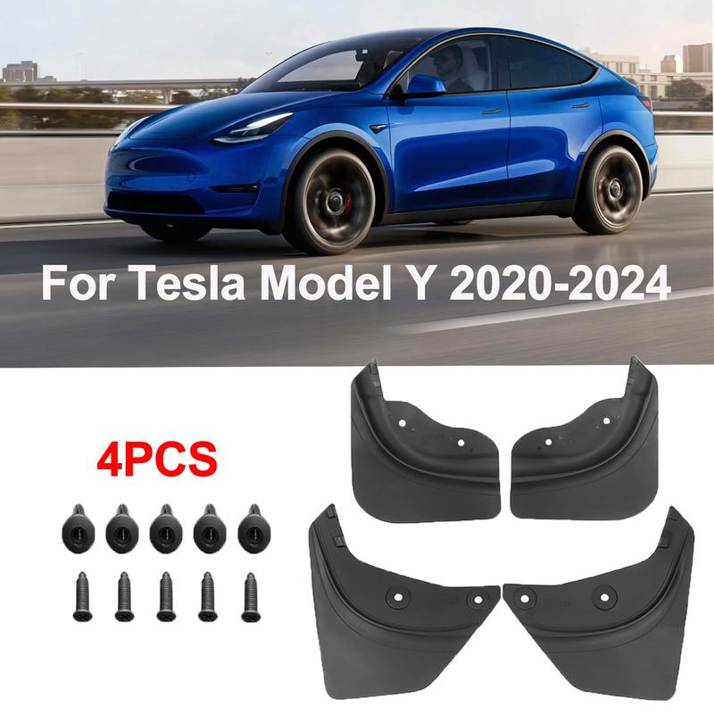 4PCS Mud Flaps for Tesla Model Y -2024 Soft Mud Flap Splash Guards Fender No Drilling Mudflap Travel Accessories