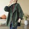 Women's New Stitched Zipper Pocket Fashion Solid Color Casual Loose Hooded Long Sleeve Jackets