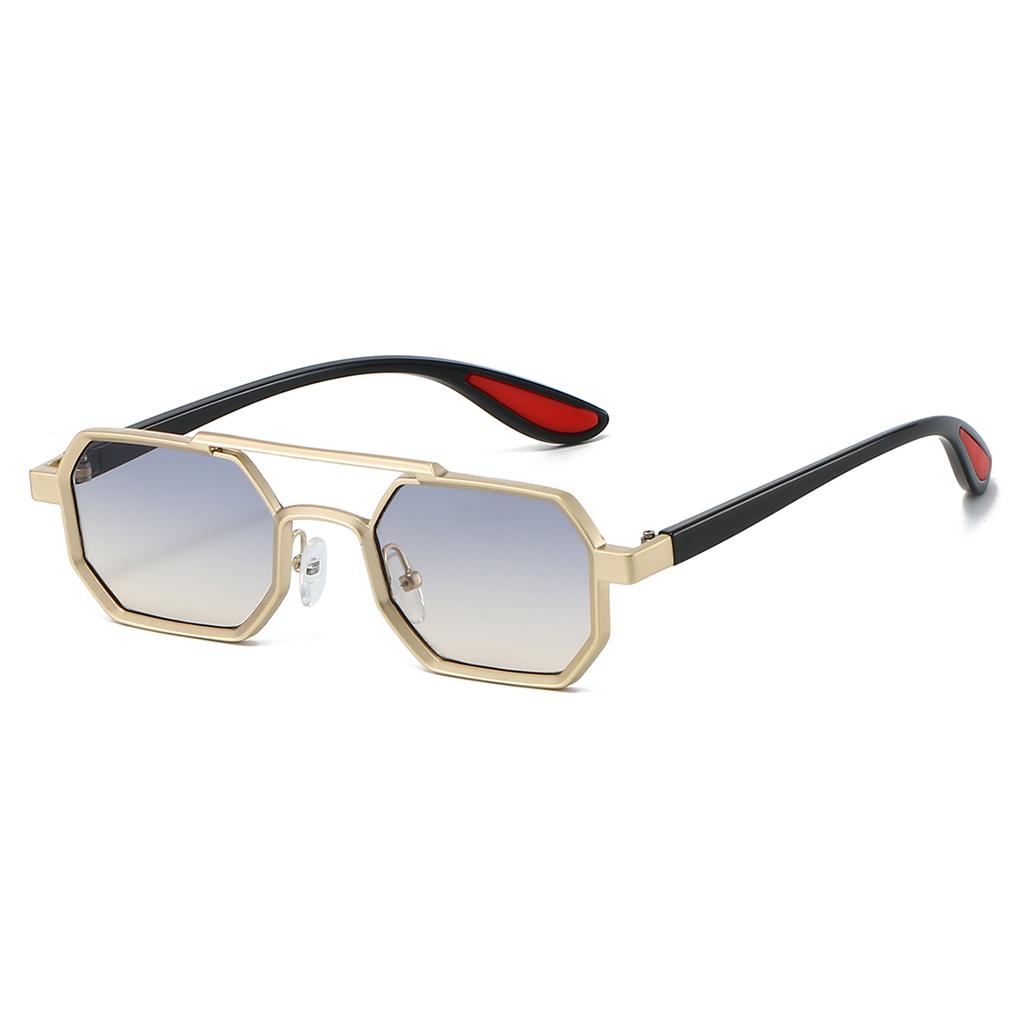 Винтажные многоугольные солнцезащитные очки Мужские Новые Шикарные Хип-хоп Уличные Декор Оттенки Женские Модные Дизайнерские Двойная переносица Солнцезащитные очки