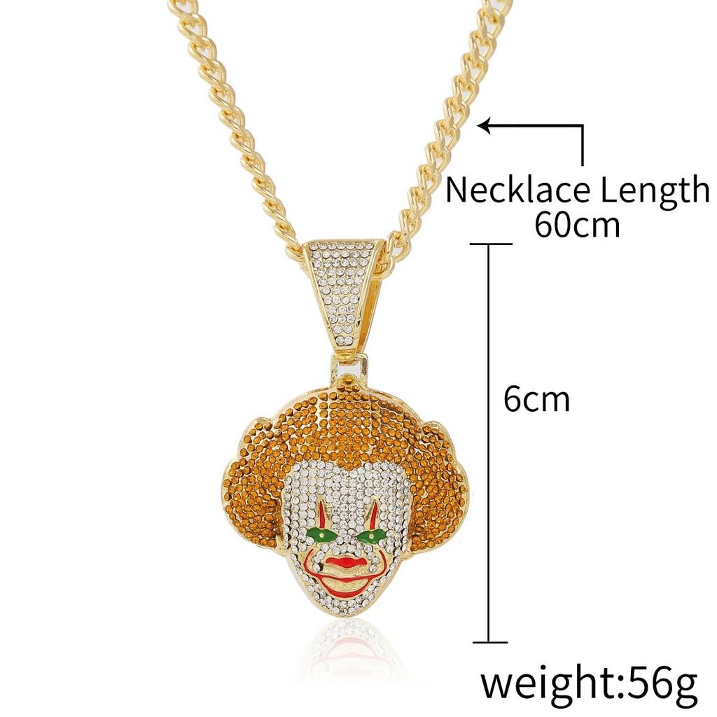 Necklace for Women Hip Hop Hipster Accessories Gold Necklace Lightning Clown Leopard Boxing Gloves Letter Hip Hop Necklace Elegant Necklace