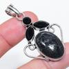 Nuummite, Spinel Gemstone 925 Sterling Silver Jewelry Pendant 2.17"