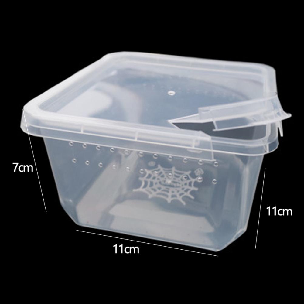 Flip Breeding Box Reptile With Cover Transparent Breathable For Frogs Snake Spider Portable Reptile Terrarium Habitat