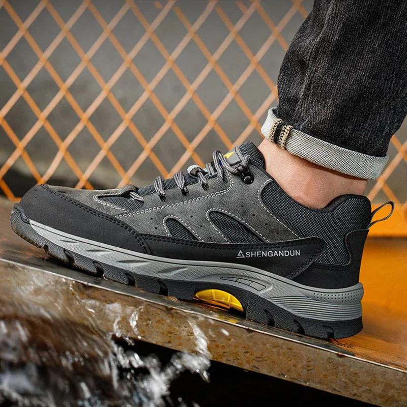 Oulylan Puncture-Proof Labor Footwear Anti Odor Breathable Security Shoes Men Work Sneakers Steel Toe Anti Smashing Safety Boots