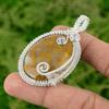 Wedding Gift For Her 925 Silver Natural Plume Agate Pendant Wire Wrapped