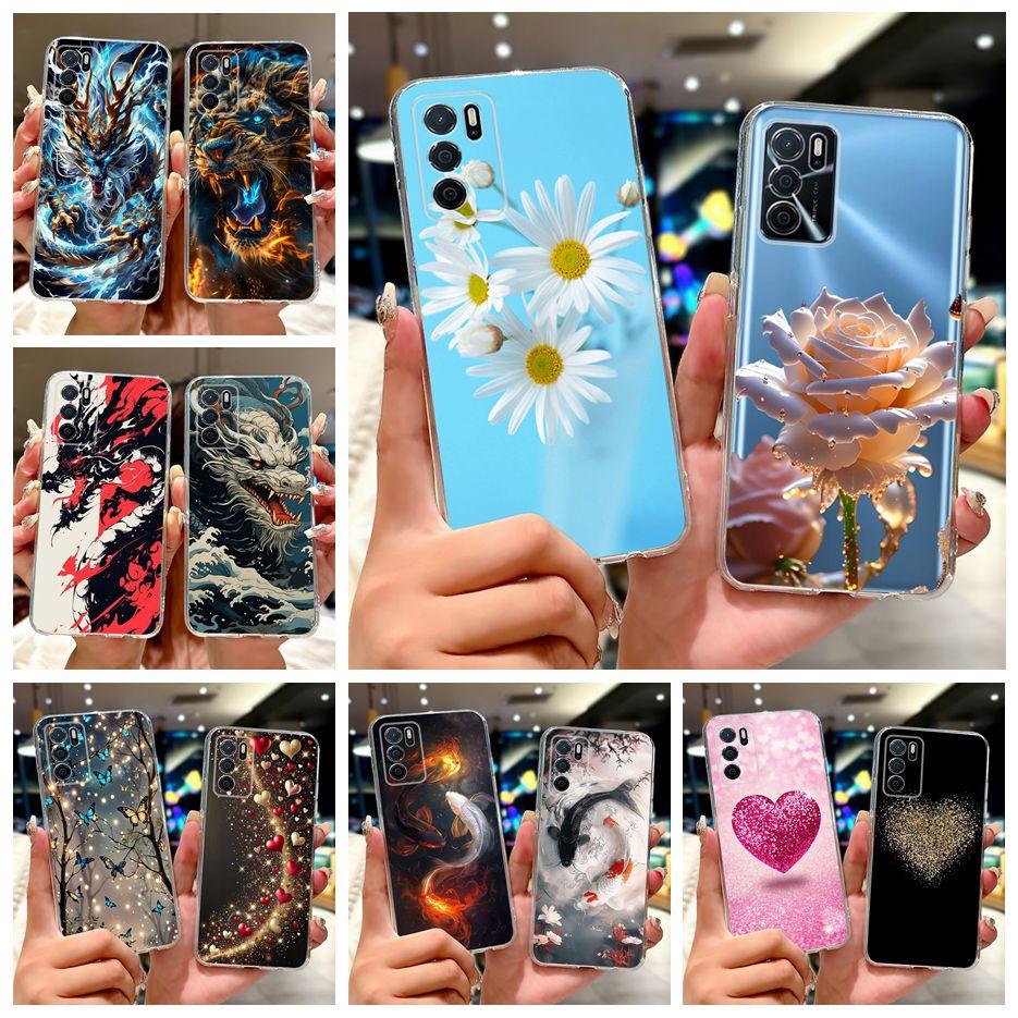Чехол для Oppo A16 Чехол для Oppo A16s CPH2271 Роскошный Чехол с Рисунком Цветов Мягкий Тонкий Чехол для Телефона Для Oppo A16k A 16 e OppoA16 s Чехлы Сумки