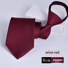 Wine Red Professional 8cm Men's Easy-Pull Solid Tie - Ideal for Business and Graduations