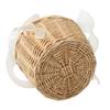 2pcs Pearl Carrying Basket Brown Rattan Small Pearl Handle Flower Basket for Wedding Gift Packaging