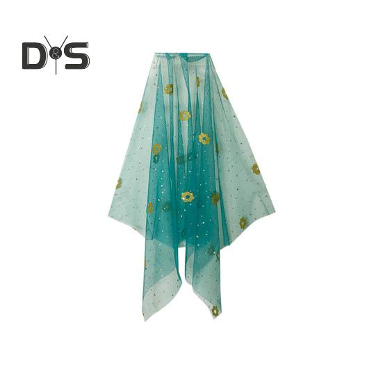 Индийский танец вуаль сетка с горячим тиснением цветы костюм реквизит взрослые дети многоразовые выступления фестивали вечеринки взрослый костюм вуаль