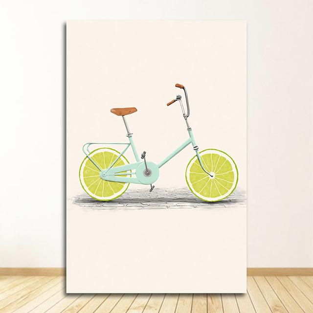 Декор Nordic S минималистичные настенные художественные картины абстрактные модные велосипедные лимонно-оранжевые фрукты с принтом холст картины кухня