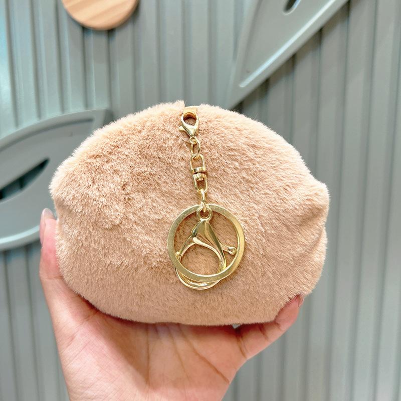 Cute Capybara Plush Coin Purse Guinea Pig Keychain Mini Wallet Coin Purse Headphone Storage Bag Key Bag Backpack Pendant