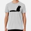 Black Kitty Cat with Long Fluffy Tail T-Shirt S-5XL Best T-Shirt