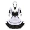 Black Cute Lolita Maid Costumes Girls Women Lovely Maid Cosplay Costume Dress