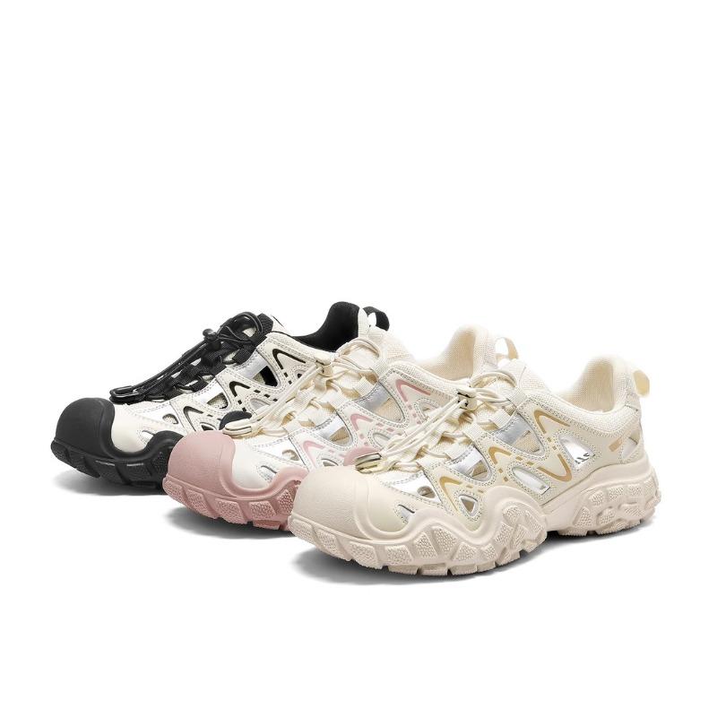 Hollowed-out Flip-top Sandals for Women, Versatile Sports, Breathable, Thick-soled Dad Shoes