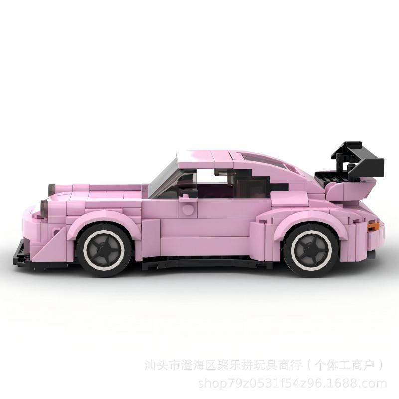 Популярный MOC Маленькие Детали Розовый Спортивный Автомобиль Строительные Кубики Образовательная Собранная Модель Подарок
