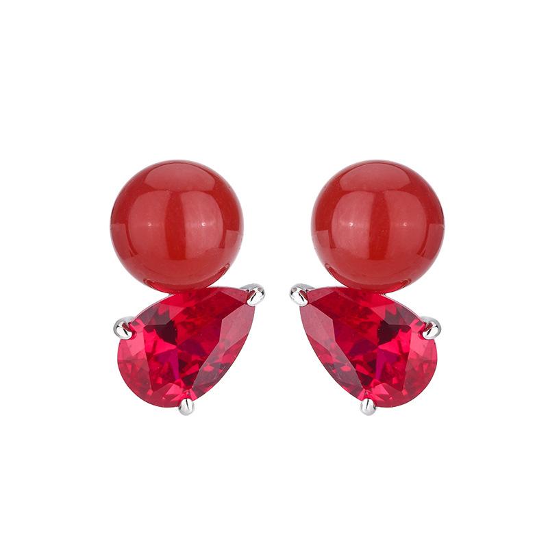 Осенние и зимние украшения серьги-гвоздики имитация натурального агата зеленый халцедон красный корунд серьги ретро элитные простые серьги женские