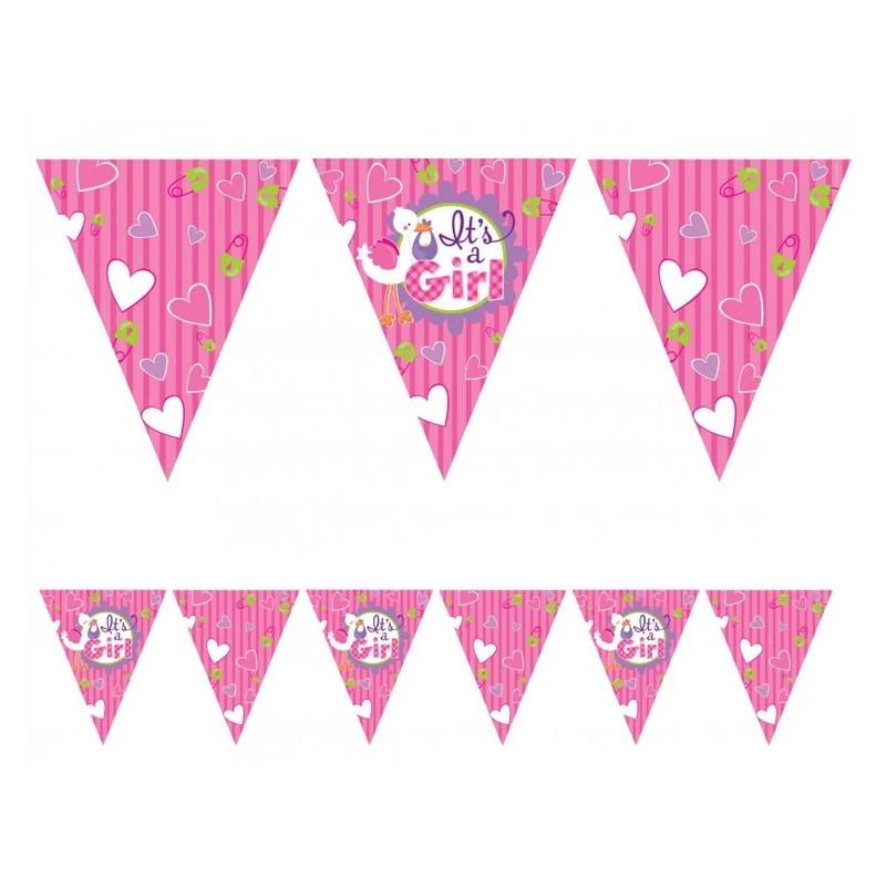 Creative Party ItÂ´s A Girl Paper Heart Bunting