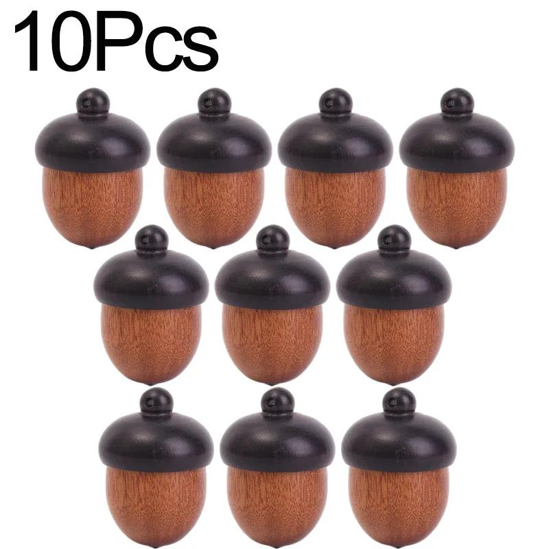 10/1 шт., твердая деревянная таблетка, мини-футляр для таблеток из сандалового дерева, контейнер для таблеток в форме шишки, коробка для хранения, брелок-подвеска