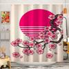 Japanese Style Koi Cherry Blossom Pattern Bathroom Shower Curtain Bathroom Partition Curtain Light Opaque Waterproof