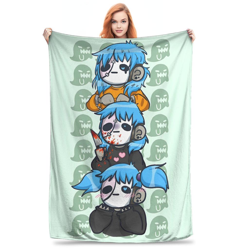 Плед Sally Face Game Anime SF из кораллового флиса, плюшевый, в стиле ужасов, легкий, для путешествий на открытом воздухе, тонкий, стеганый.