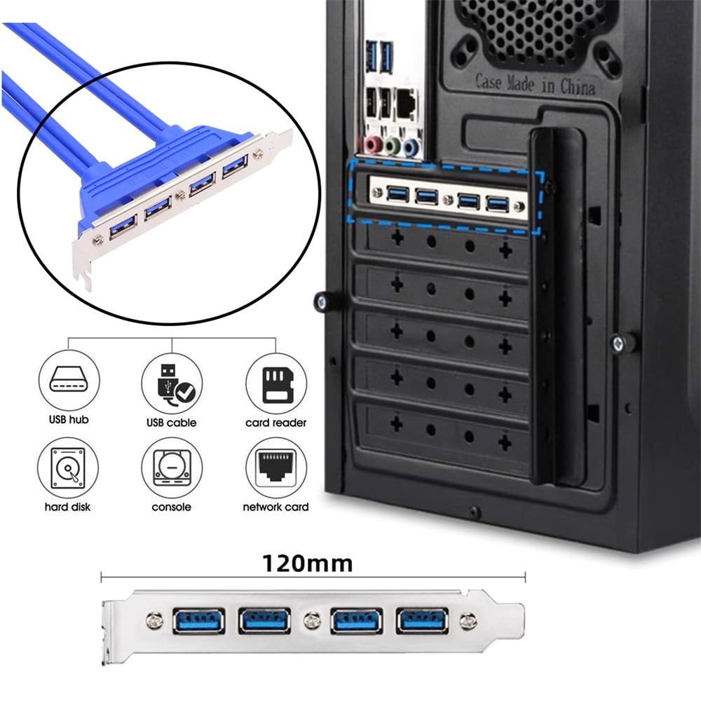 Xiwai 50см USB гнездо хаб для крепления на панель материнской платы удлинительный кабель-заглушка с PCI-скобой 4 порта 3.0 20-контактный