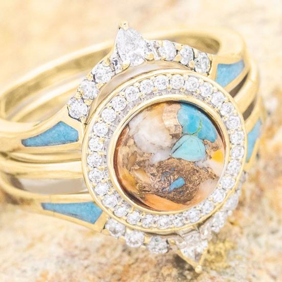 Набор из 3 женских колец в винтажном стиле, парный горный хрусталь, богемный стиль, палец