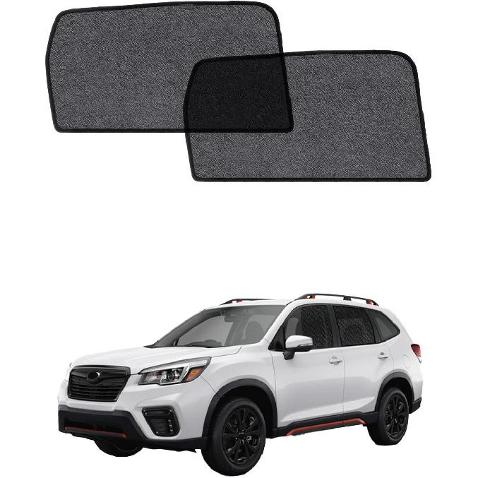 Автомобильные шторки для Subaru Forester -2024, 2 шт., Защита от УФ и бликов, Дышащая шторка для приватности, и т. д. и Блокиратор от насекомых, Магнитная сетка, Боковые задние солнцезащитные